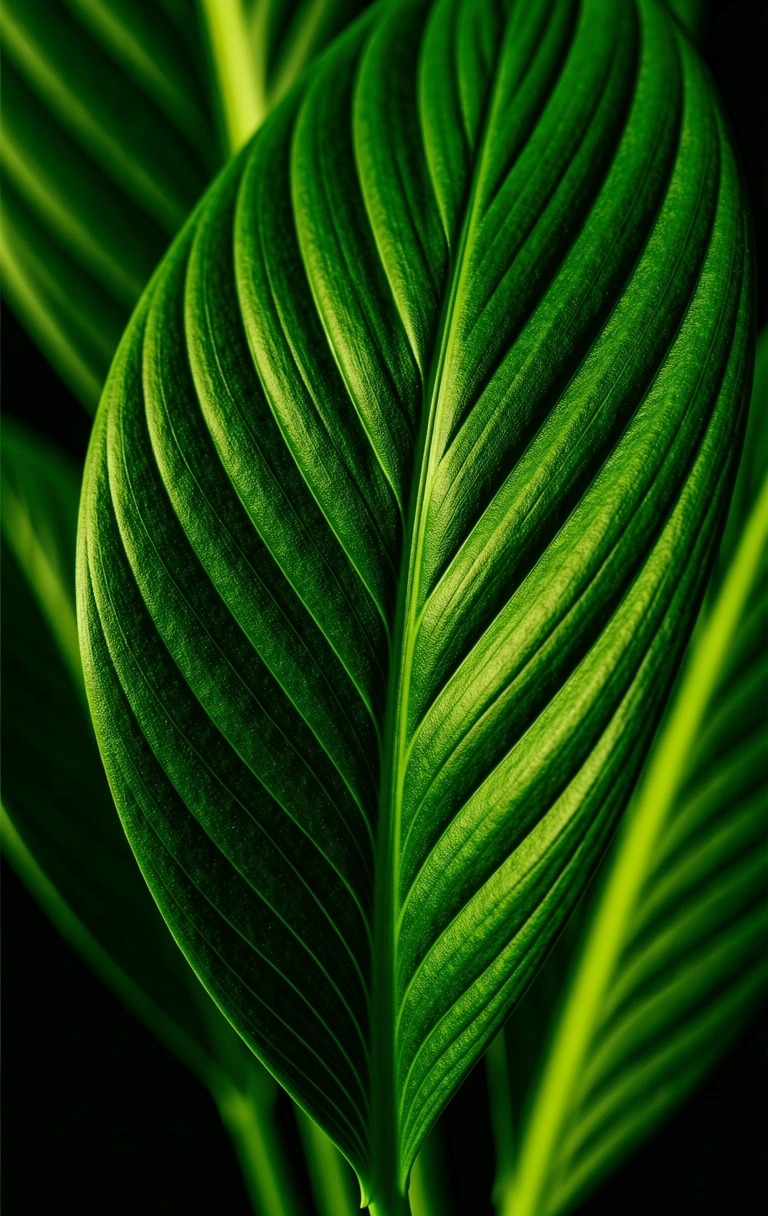 Tekstur daun herbal hijau gelap